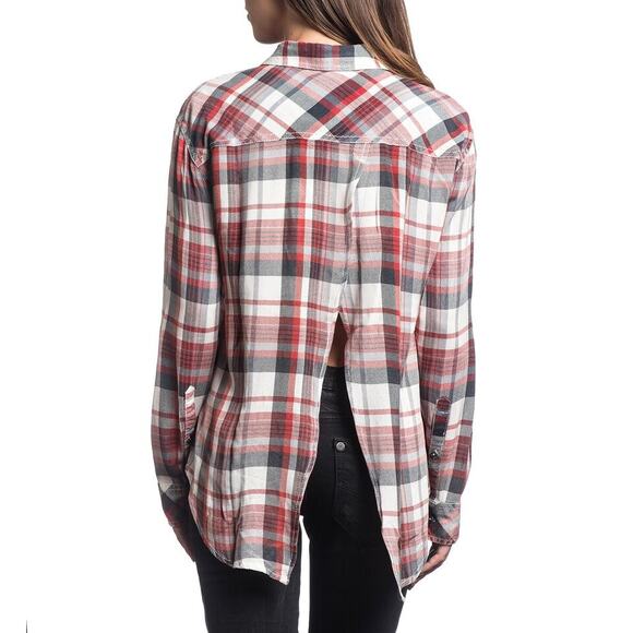 Affliction Sweet Afternoon Long Sleeve Button Down Woven Shirt Size Medium - Picture 9 of 11